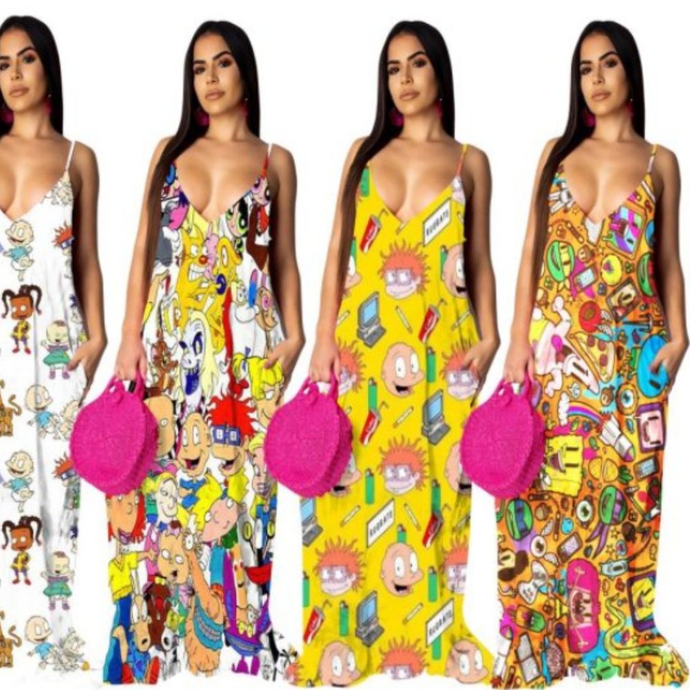 Cartoon Maxi Dress